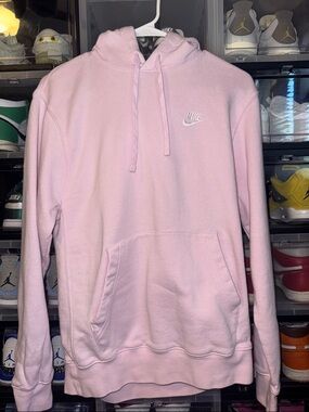 Nike Light Pink Crewneck Hoodie with Subtle Embroidered Logo